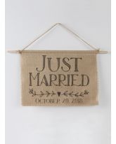 Just Married Burlap Sign