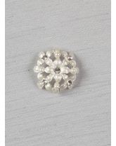 Rhinestone flower pearlized brooch, 1"