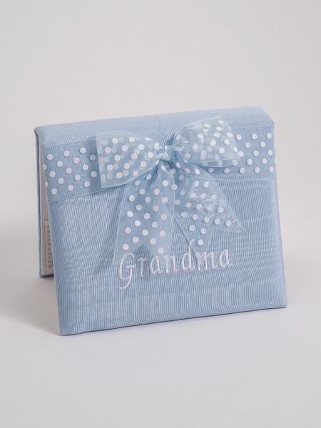 Grandma 4x6 Blue Moire Album w/Bow