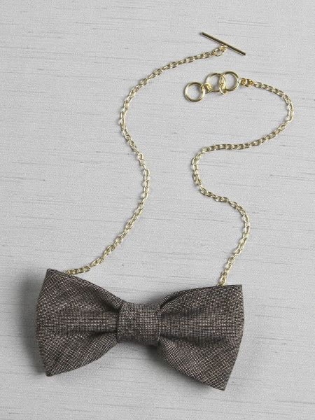 Linen Bow Tie Necklace