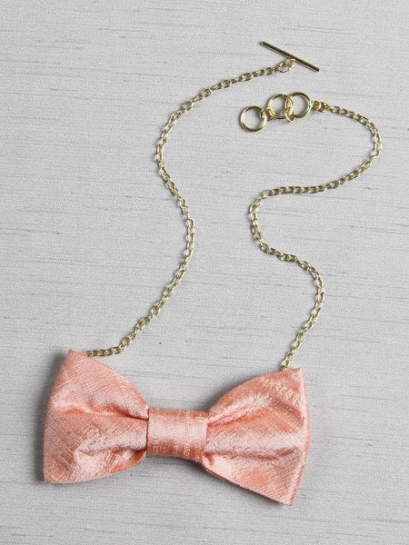 Bow Tie Necklace, Vintage Coral
