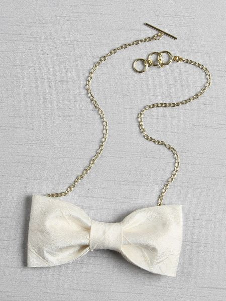 Bow Tie Necklace, Diamond White