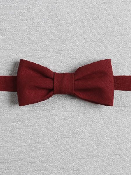 Linen Look Pre-Tied Bow Tie, cranberry