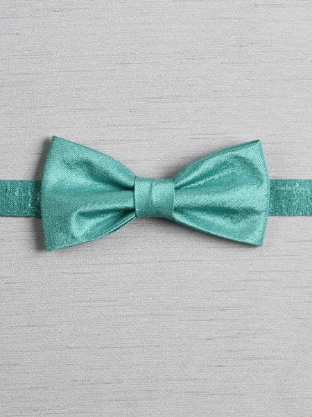 Silk Dupioni Pre-Tied Bow Tie, Aquamarine