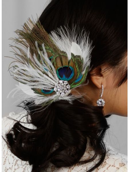 Peacock Hair Clip