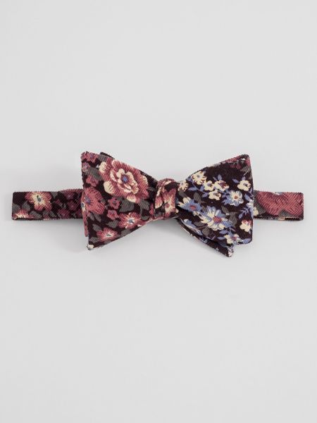 Fall Floral Corduroy Bow Tie 