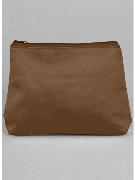 Novia Embroidered Cosmetic Bag-Brown