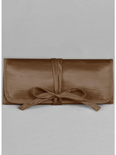 Novia Embroidered Jewelry Roll-Brown