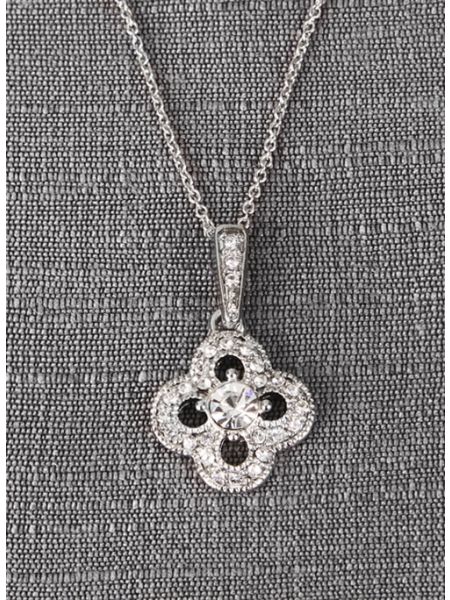 Crystal Clover Necklace Pendant 