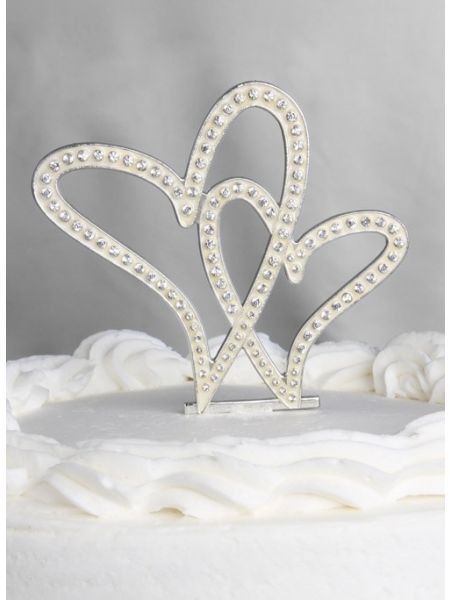 Crystal Hearts Wedding Cake Top