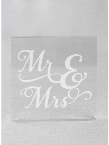 Mr & Mrs Acrylic Square Cake Top