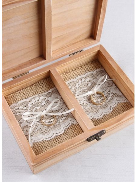 Burlap and Lace Ring Bearer Box Inserts