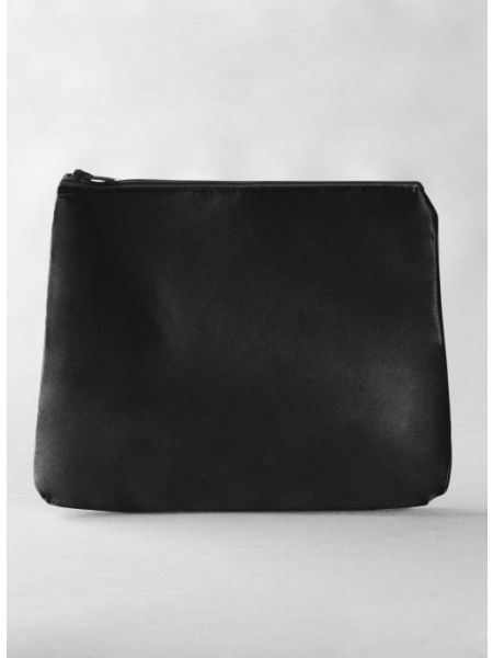 Novia Embroidered Cosmetic Bag-Black