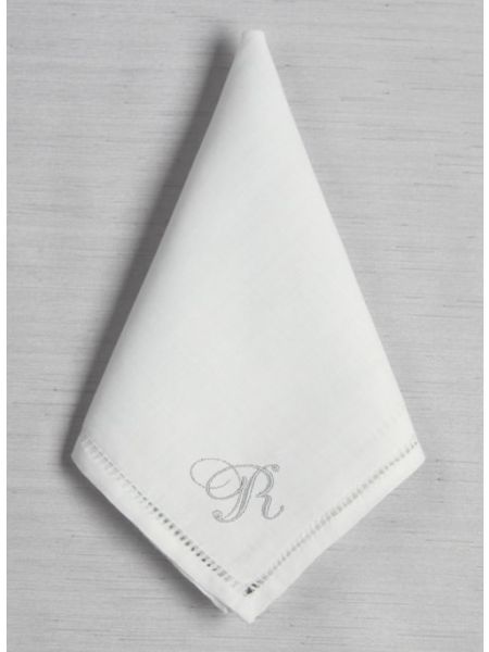 Single Initial Hemstich Handkerchief