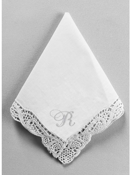 Single Initial Venise Handkerchief