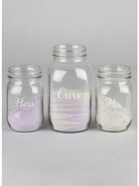 His Hers Ours Mason Jar Sand Ceremony Set
