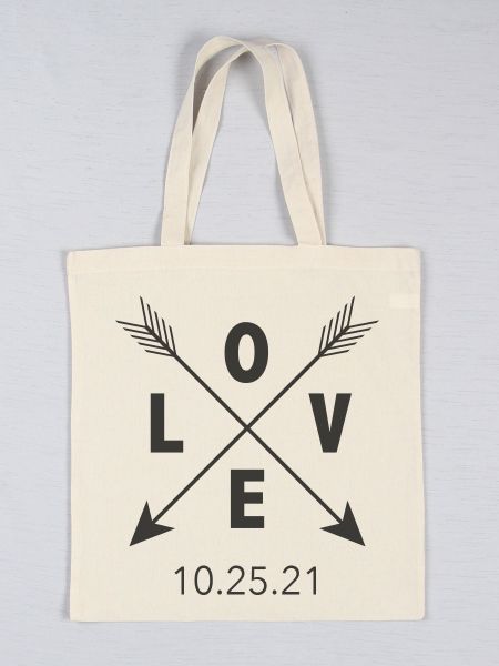 Love w/Arrows Printed Tote Bag
