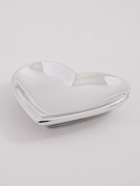 Heart Flat Dish - Silver