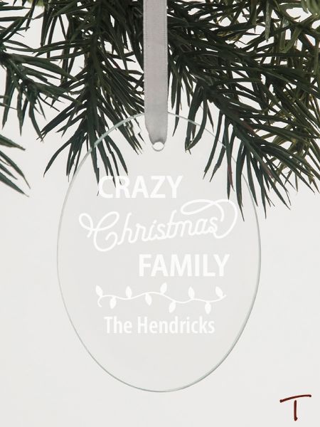 Tenereze Exclusive | Crazy Christmas Oval Glass Ornament