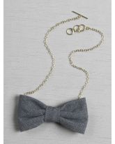 Chambray Bow Tie Necklace