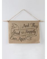 Lived Happily Ever After Burlap Sign