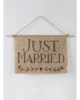 Just Married Burlap Sign
