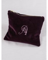 Embroidered Velvet Cosmetic Bag