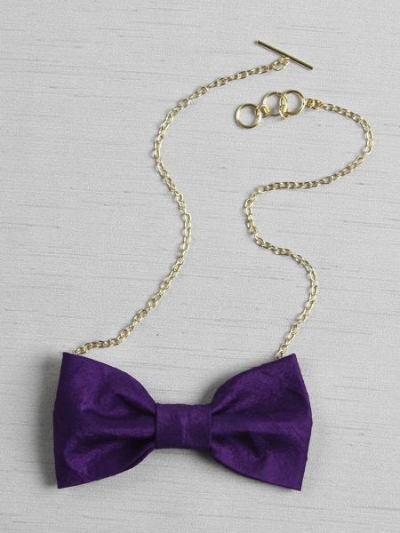 Bow Tie Necklace, Purple