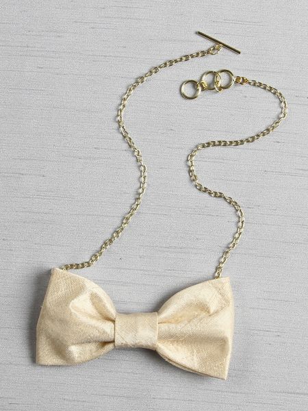 Bow Tie Necklace, Champagne