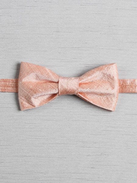 Silk Dupioni Pre-Tied Bow Tie, Vintage Coral