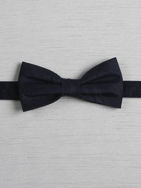 Silk Dupioni Pre-Tied Bow Tie, Navy