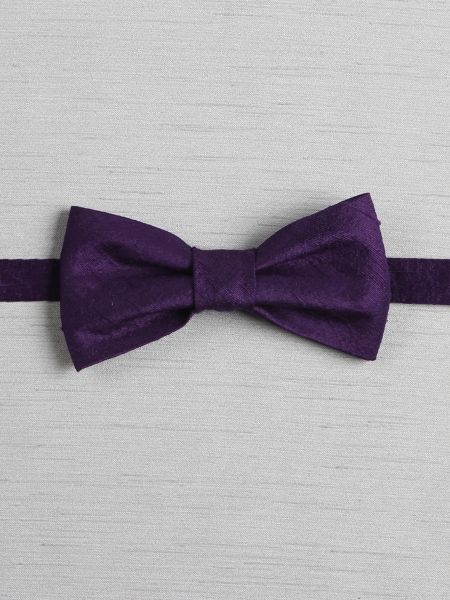 Silk Dupioni Pre-Tied Bow Tie, Purple