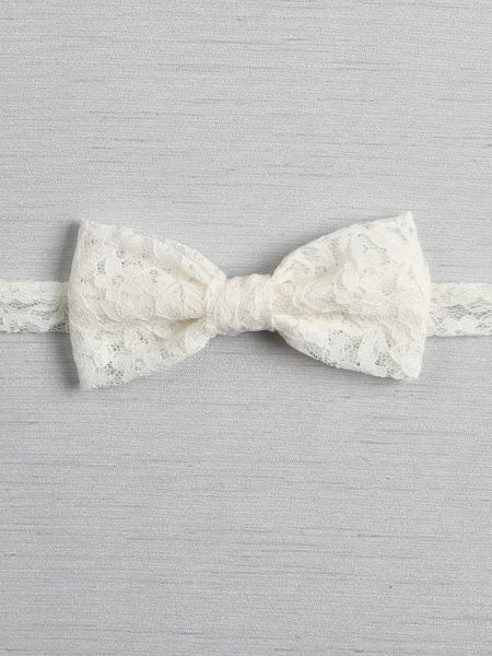 Lace Pre-Tied Bow Tie, ivory