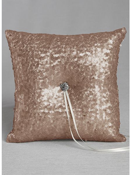Elsa Matte Sequin Ring Pillow - Bronze