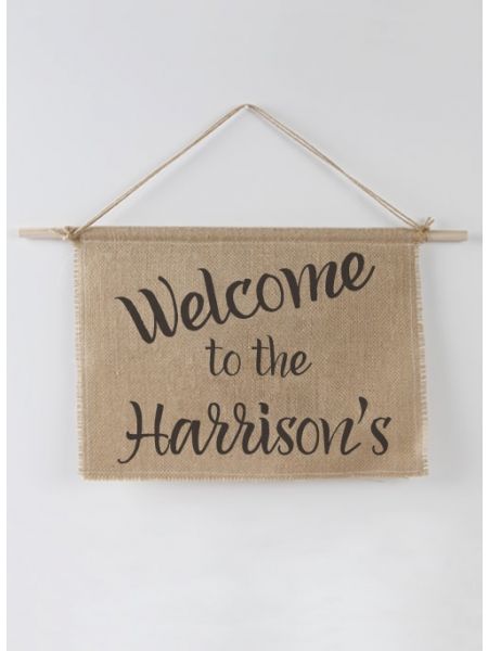 Welcome Burlap Sign