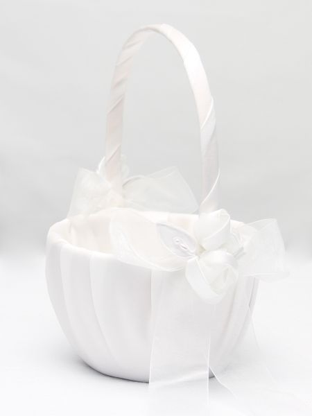 Amour Flower Girl Basket_White
