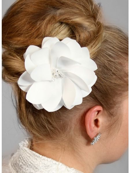 Water Lily Hair Clip-White