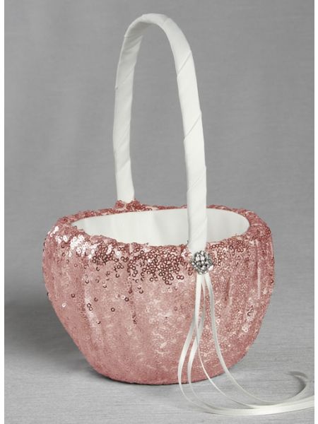 Elsa Shiny Sequin Flower Girl Basket