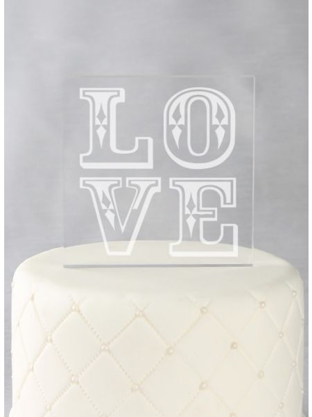 LOVE Acrylic Square Cake Top