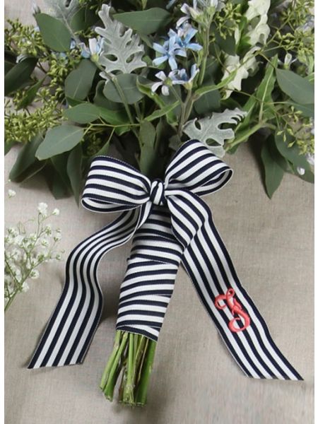 Grosgrain Stripe Bouquet Wrap with Tails