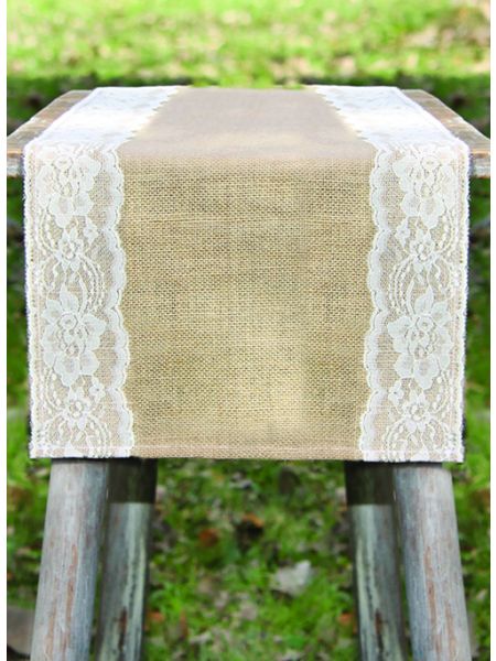 Thick Lace Burlap Table Runner