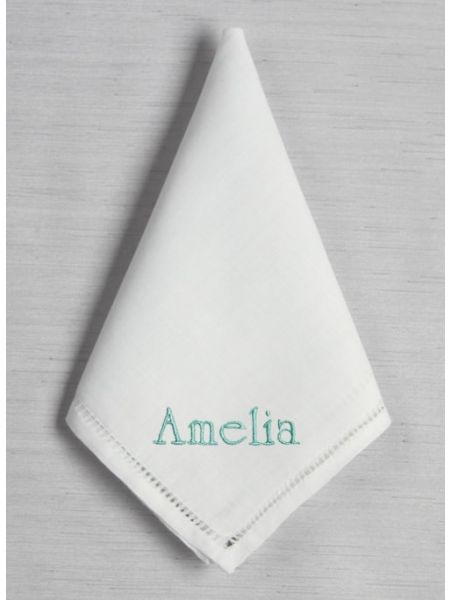 Custom Embroidered Hemstich Handkerchief