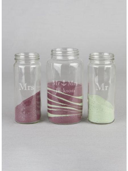 Mr & Mrs w/Anchor Cylinder Jar Set