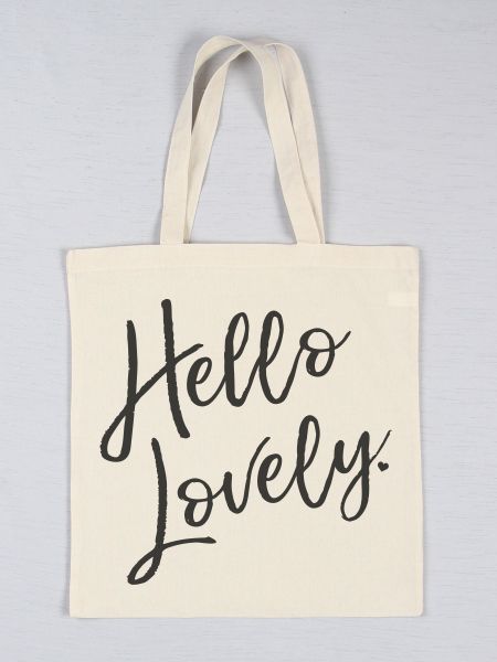 Hello Lovely Printed Tote Bag