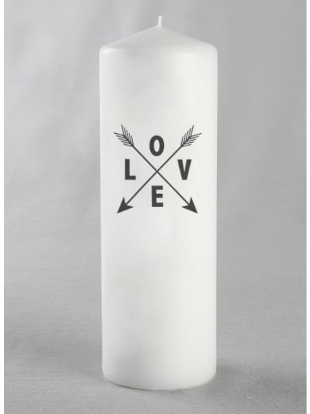 LOVE w/Arrows Pillar Candle