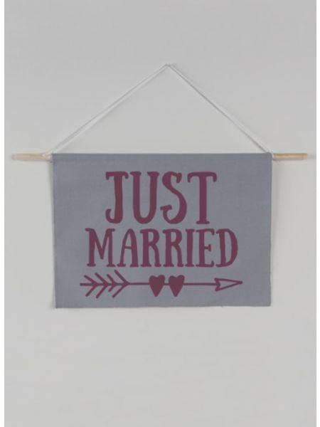 Just Married Canvas Sign