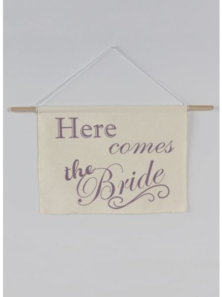 Here Comes the Bride Canvas Sign