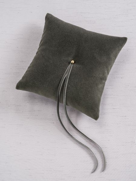 Velvet Ring Pillow - Grey
