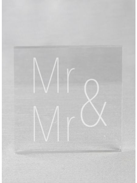 Mr. & Mr. Acrylic Square Cake Top