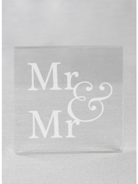 Mr. & Mr. Acrylic Square Cake Top